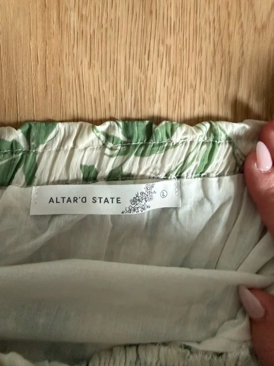 Altar'd State Green Floral Tiered Sundress - Picture 2 of 4